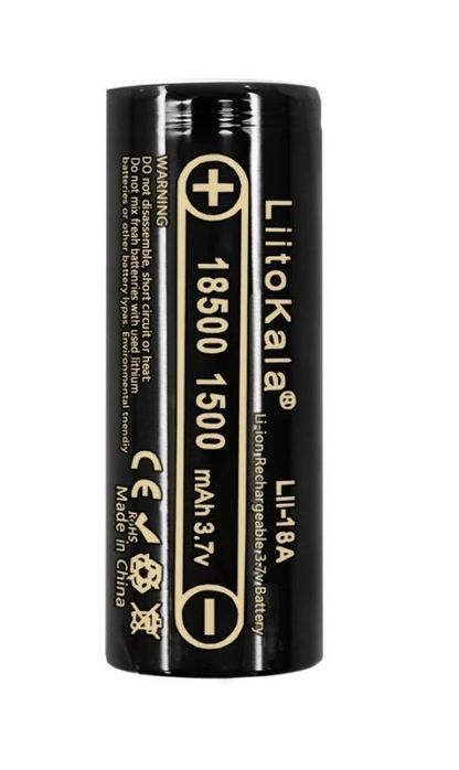 Аккумулятор 18500 , 3..7v, 1500 mah