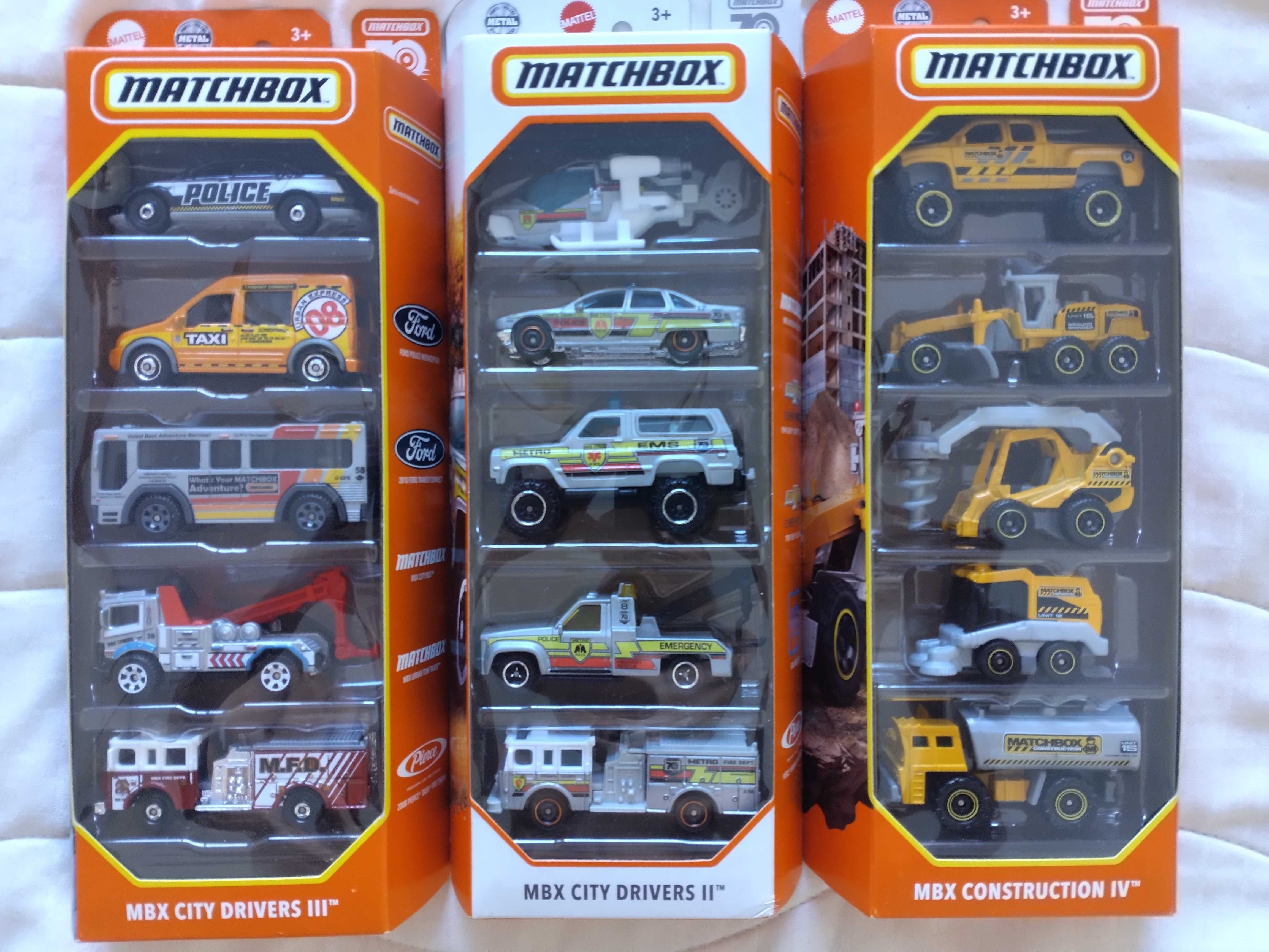 Matchbox 5 pack метални колички от 2016, 2017, 2020 и 2023 г.
