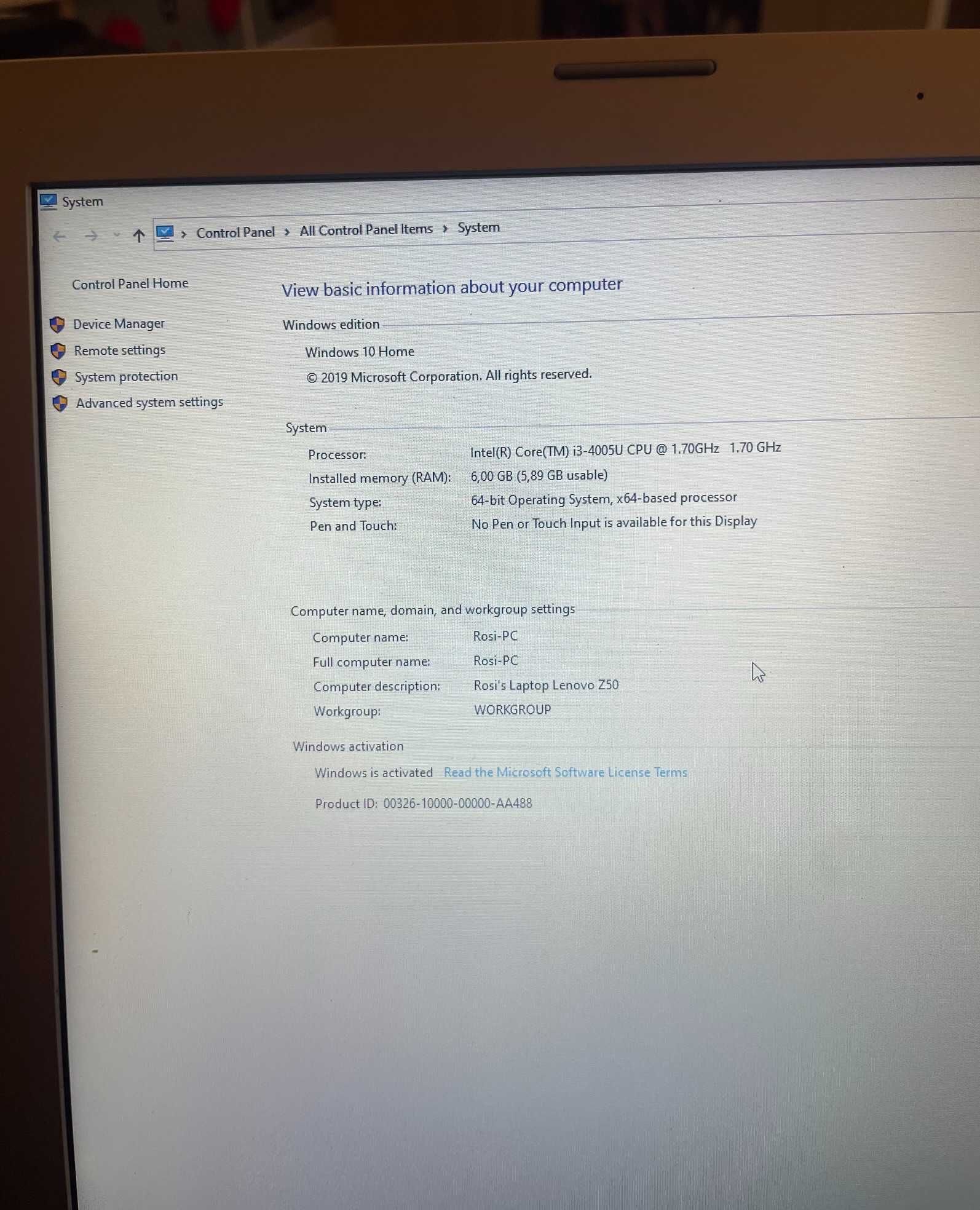 Лаптоп бял Lenovo 15.6"  Z50-70