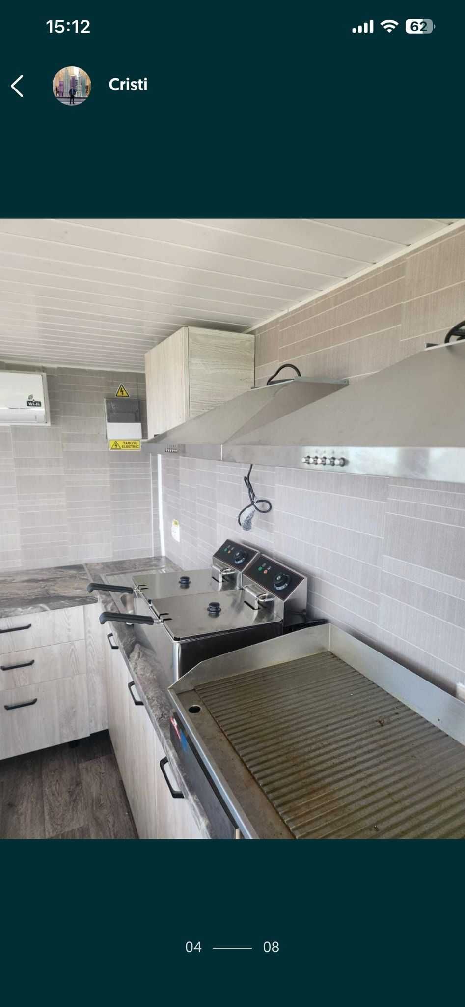 Rulota restaurant streetfood echipata complet 5m lungime \ 2.2m latime
