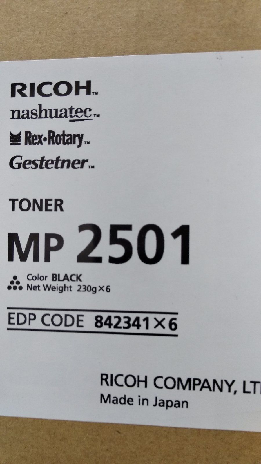 Тонер Ricoh MP 2501- черен, 9000 копия- нов