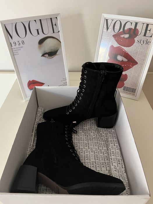 Дамски боти от набук и велур- номер 36