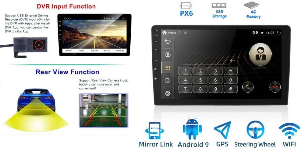 Мултимедия Навигация GPS 9″ екран 1GB RAM+16GB Bluetooth- А3465