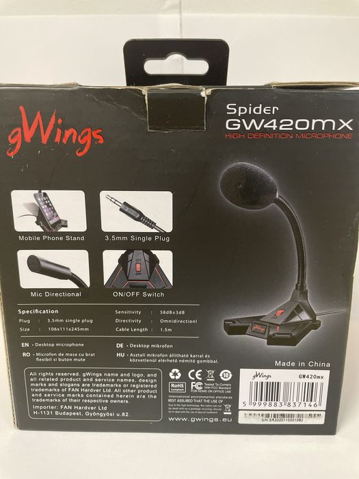 Microfon profesional Spider GW42OMX High Definition - ca nou