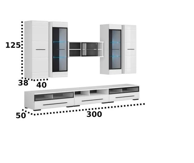 Mobila living alb lucios