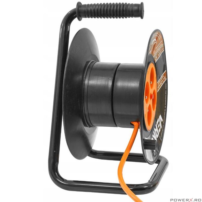 Rola prelungitor cablu cu cadru metalic, 40 metri 3 x 1,5 mm, Verke