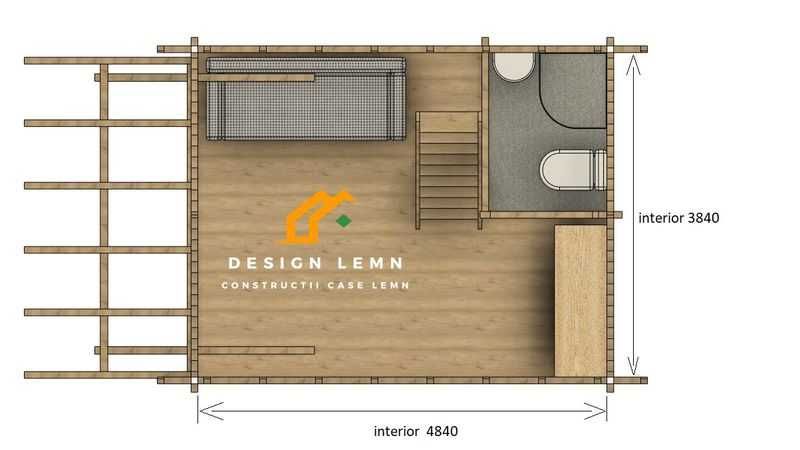 casa lemn, cabana cu etaj, pret producator