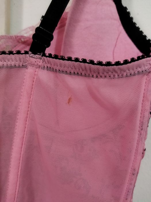 Corset lenjerie din satin sexy roz reglabil mărimea Xs-S