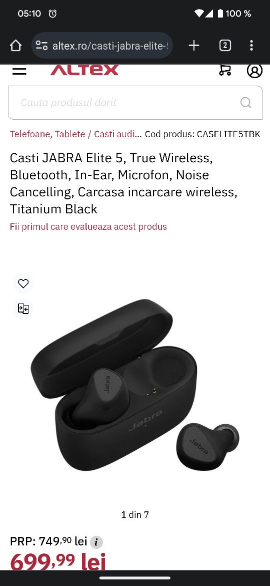 Jabra Elite 5 black noi