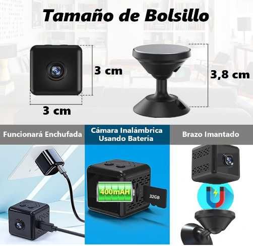 Мини шпионска камера VELER, Full HD 1080P, WiFi охранителна камера