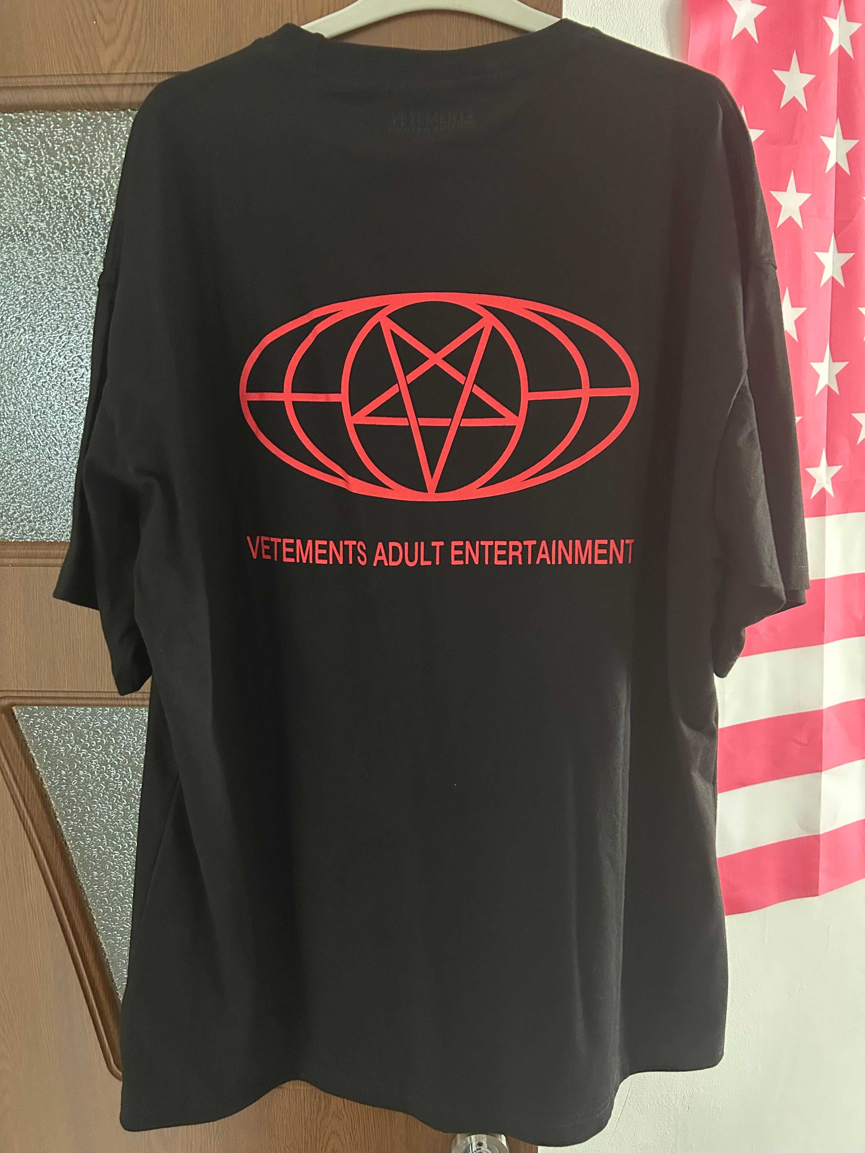 Vetements Adult Entertainment - Tricou Negru Marime M Oversize