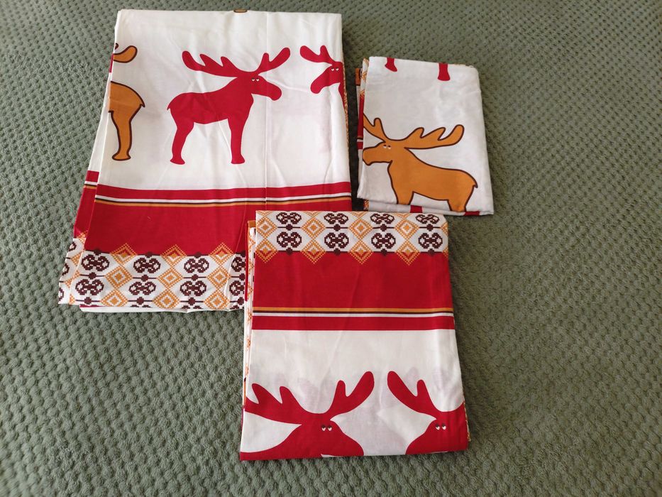 Коледен комплект спално бельо с лосове !