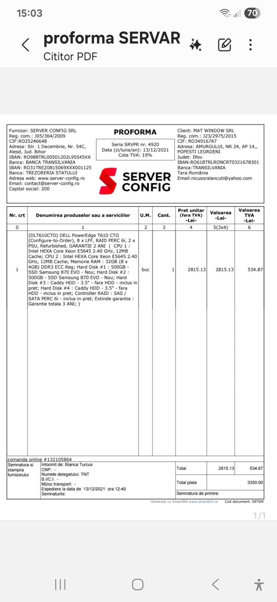 Server DELL PowerEdge T610 CTO