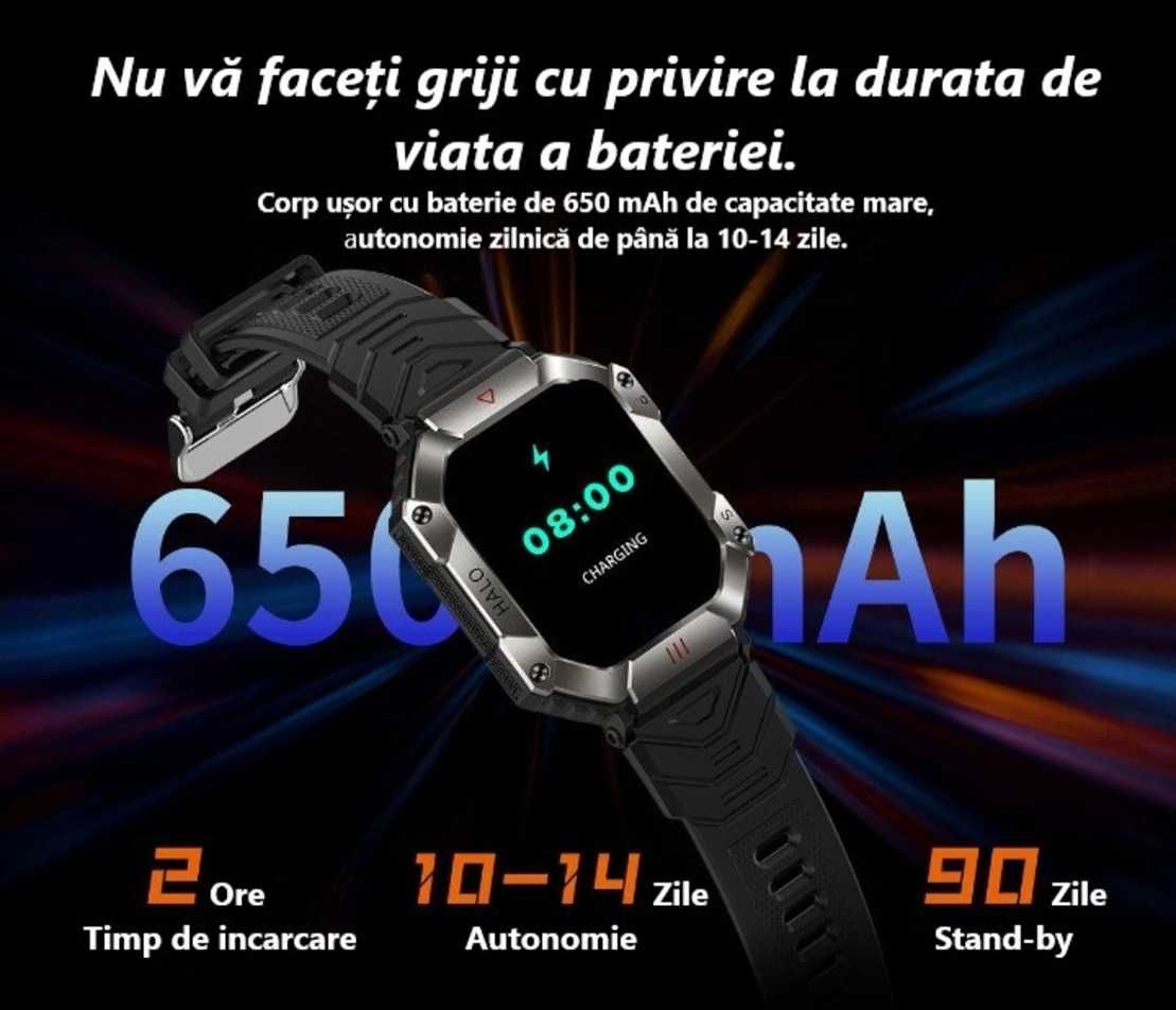 Smartwatch 2 inch 650mAh bluetooth 5.3 autonomie 7-9 zile