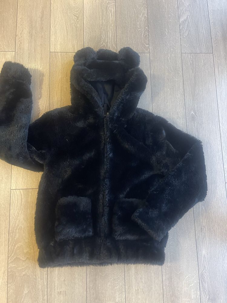 H&M детско яке за момиче в бяло и черно