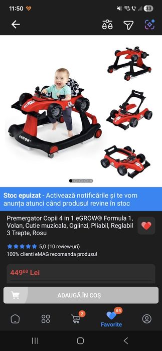 Premergator bebelusi 4in1 eGrow