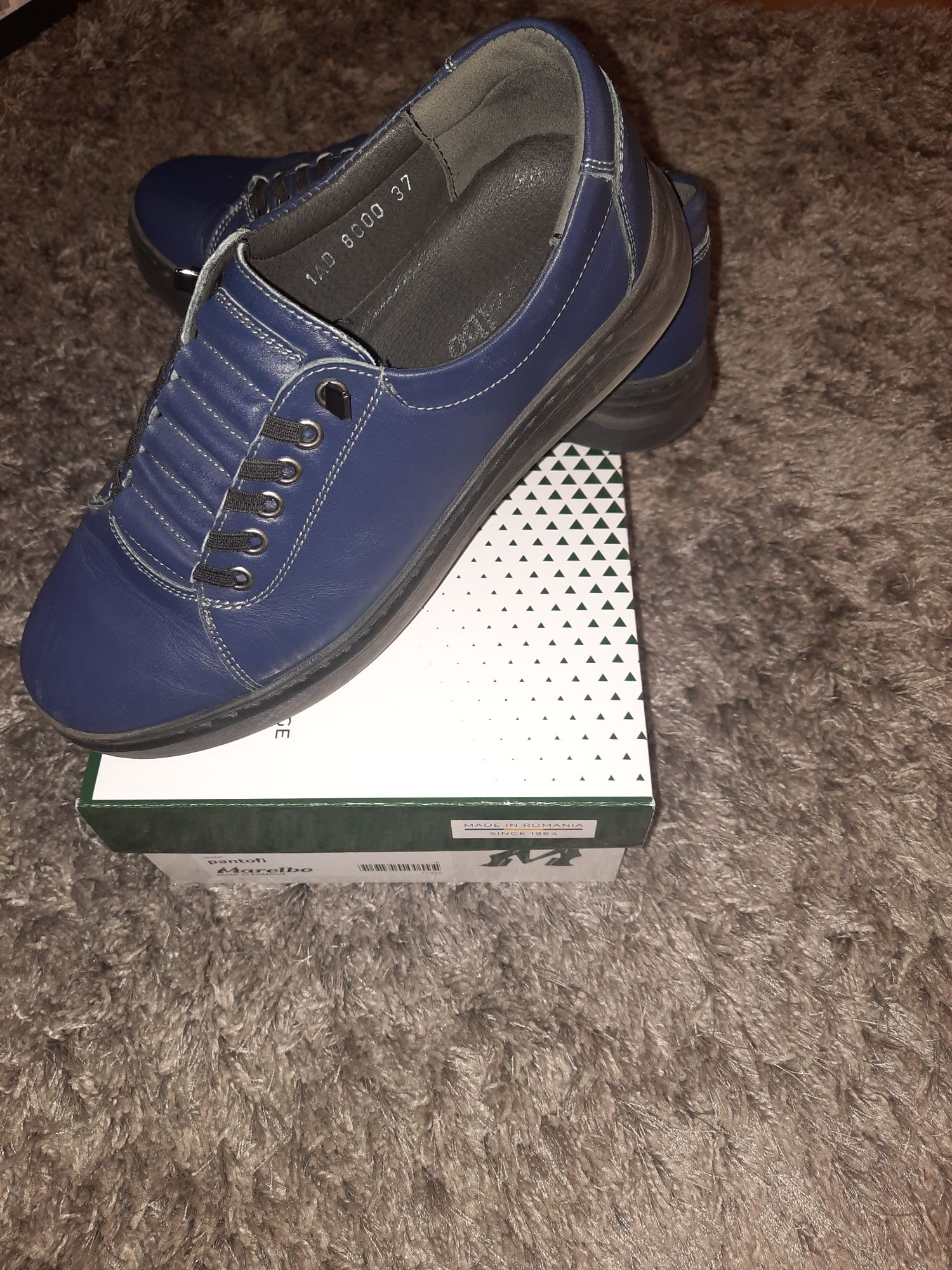 Pantofi piele indigo nr 37