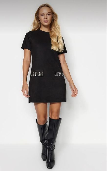 Дамска кожена и велурена рокля