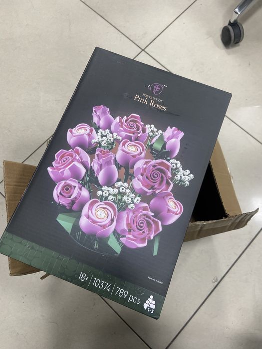 В наличии Лего цветы Вечный букет розовых роз