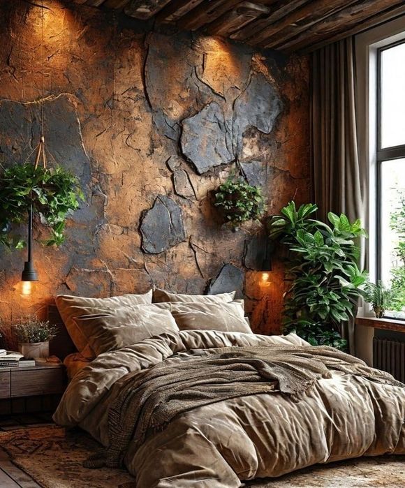 Pereți decorativi cu efect de stâncă, lucrați manual