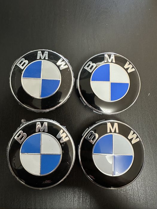 Capace jante BMW 68mm albastru alb negru aniversare