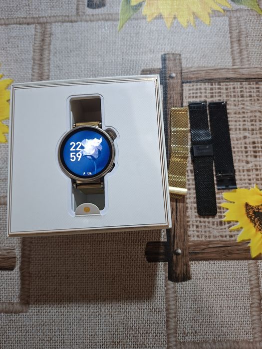 artwatch Huawei Watch GT 4, 41MM, Gold Stainless Steel Case, Gold Mi