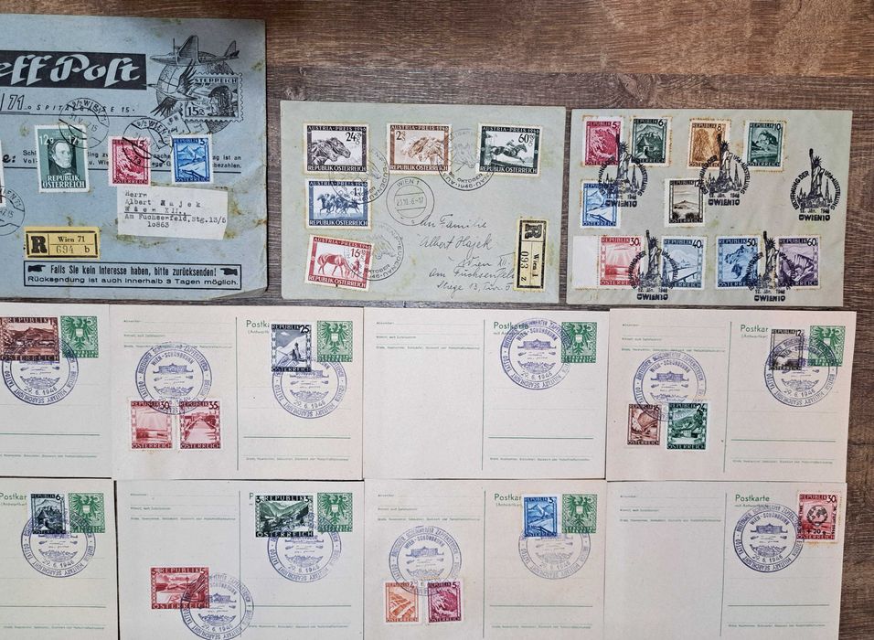 Austria - lot 20 carti postale + circulatii (timbre)