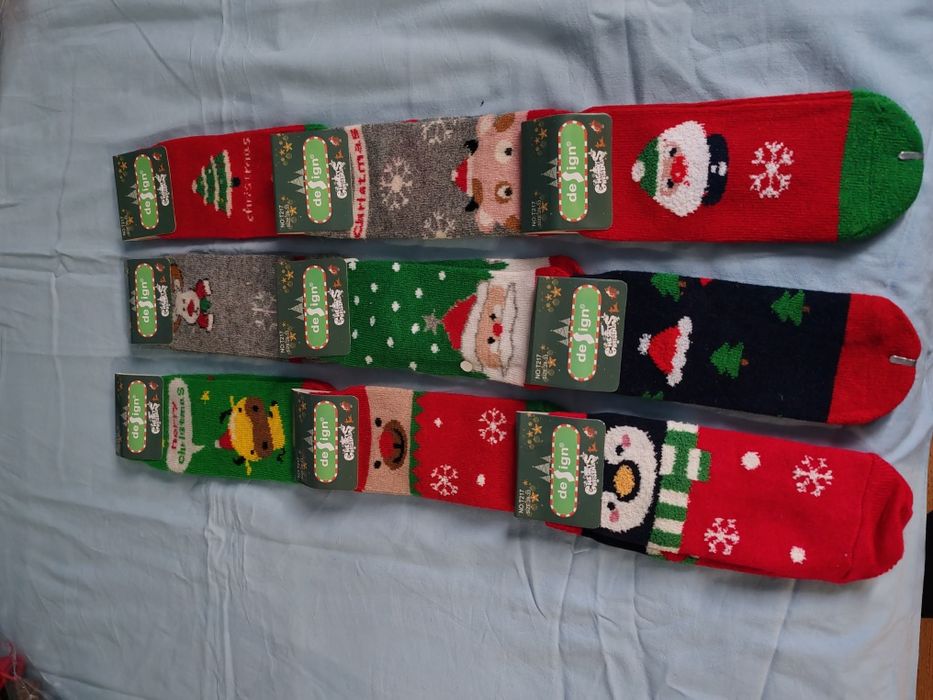 Детски коледни вълнени чорапи