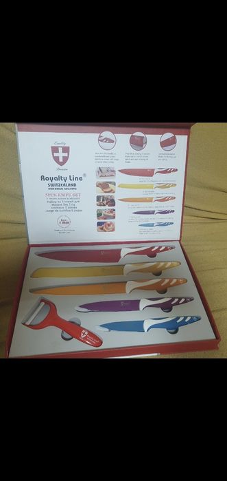 Set 5 cutite + razatoare 6 piese NOI Royalty Line, Made in Switzerland