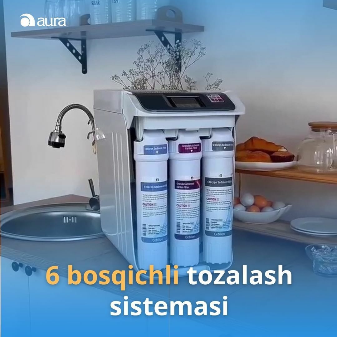 Aura Cebilon pro suv filtr 
Tozalash tizimi 6 bosqich 
3 yil garantiya