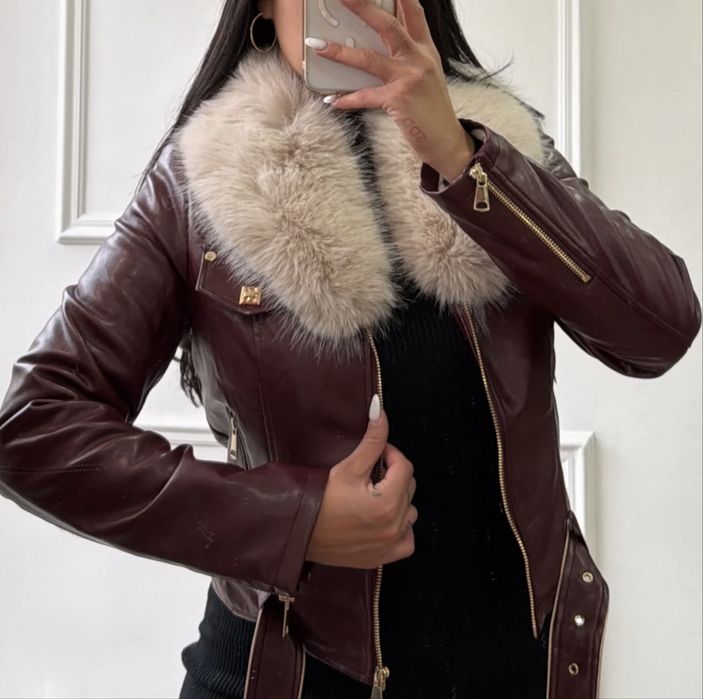 Кожено яке с пух