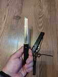 Cutit japonez Kodachi, otel Damasc, 2 modele, teaca lemn teak