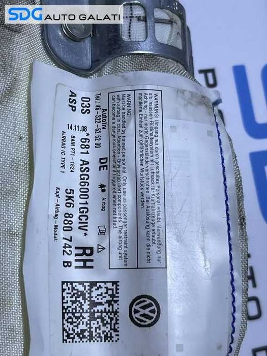 Set Airbag- uri Cortina Stanga Dreapta VW Golf 6 Hatchback 2008 - 2013 Cod 5K6880742B 5K6880741B