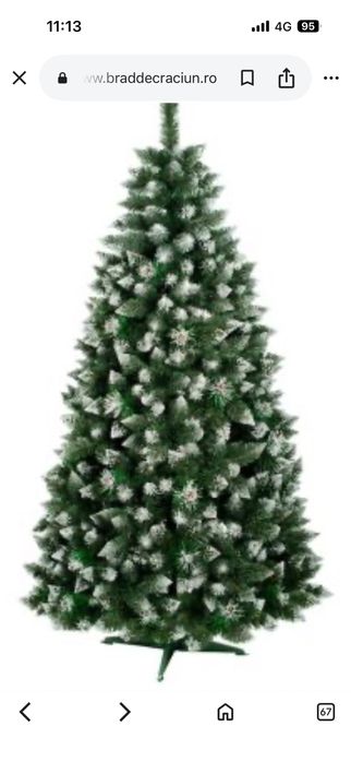 BRAD ARTIFICIAL Navara cu Varfuri Ninse si CONURI, Ace 2D - 220 cm