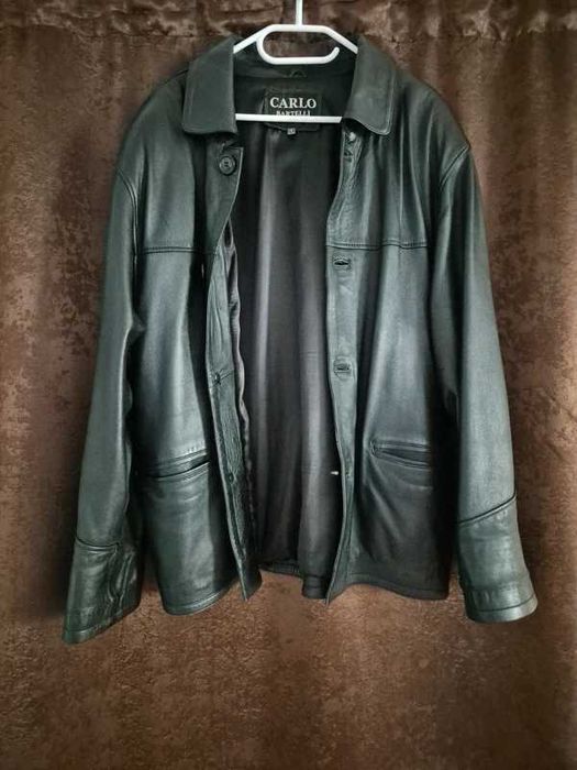 Geacă din piele naturală Carlo Bartelli, mărimea M – nouă, nepurtată