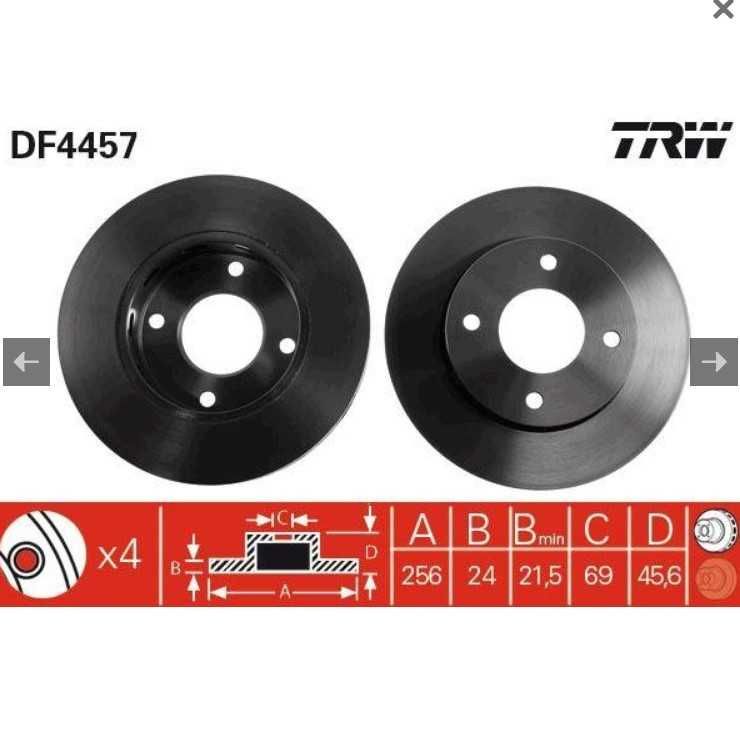 Set discuri frână față TRW Mitsubishi Colt VI Z30 Smart Fourfour I 454