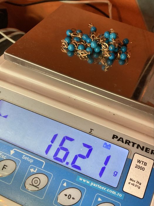Colier aur 18kt.cu Turquoise