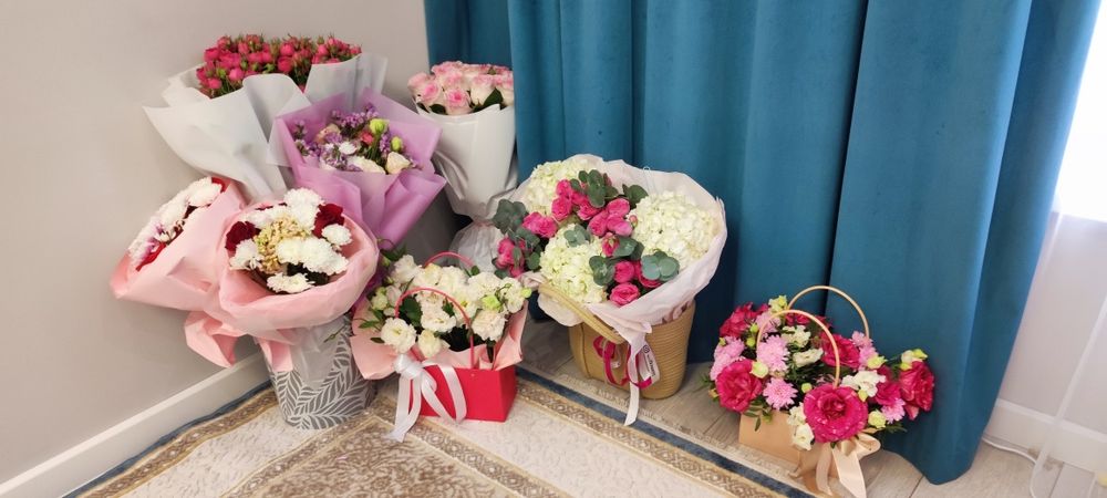 Свежие живые букеты по выгодной цене! (Подарили, продаю дешевле)