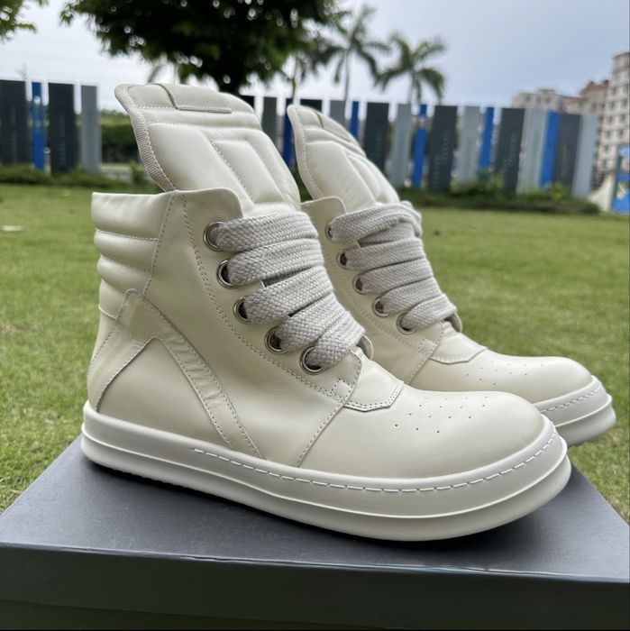 Rick Owens GeoBasket Jumbolace White