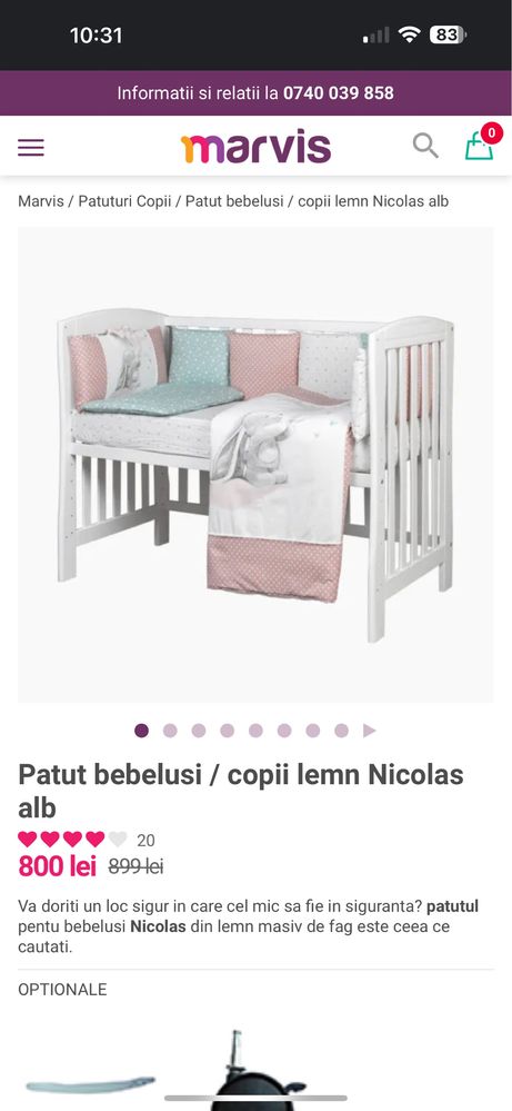 Patut bebelusi / copii lemn Nicolas alb