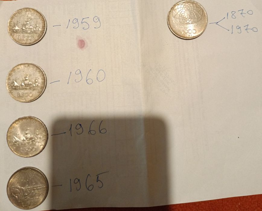 Monezi vechi 500 și 1000lire Republica Italiană