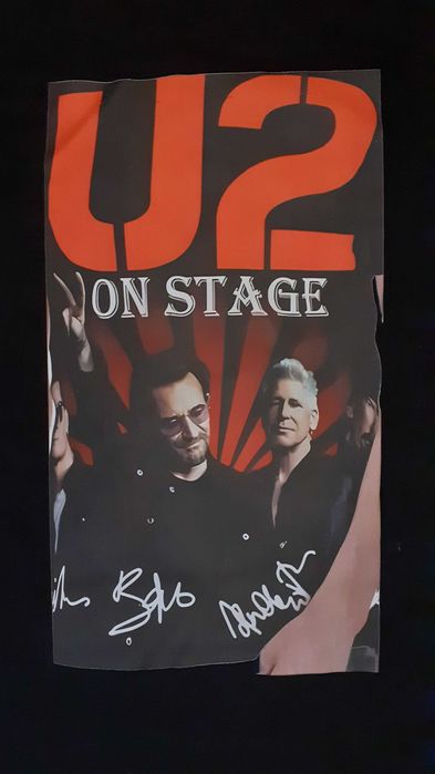 тениска Ю ТУ,  U 2 on stage, черна, 160 грама плътен памук, чисто нова