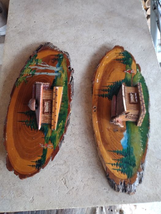 Дървено пано -къщичка