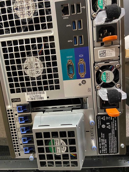 Dell T640 2*Xeon Gold 6150 36c/72t, 128GB DDR4, GPU, RAID сървър ML AI