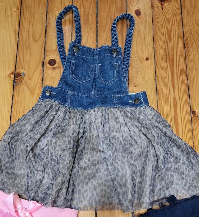 Дънков сукман с тюл и 2 бр поли тип пачки