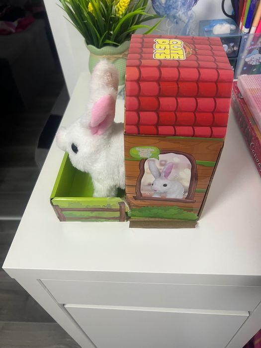 Iepuraș de pluș cu căsuța