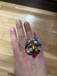 Swarovski Обеци и пръстен, кристали ръчна изработка