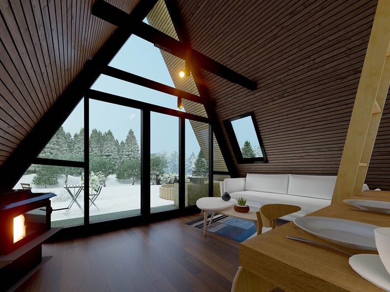 Executam case si cabane A-frame