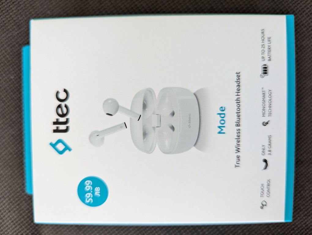 Слушалки за телефон Bluetooth слушалки ttec Mode, TWS, Бели