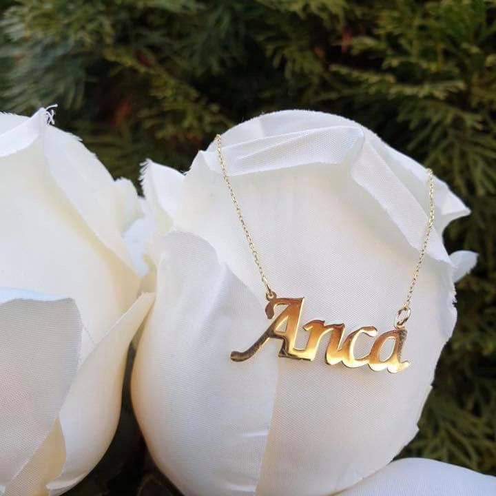 Lantisor AUR 14 K personalizat cu nume la alegere model AR JEWELS